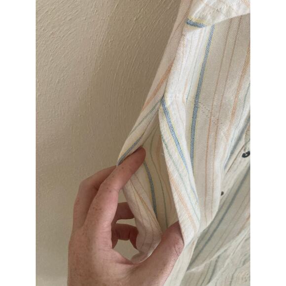 EUC Anthropologie Maeve Striped Button Down Tie Front Dress Beach Cotton 4 - Picture 7 of 13